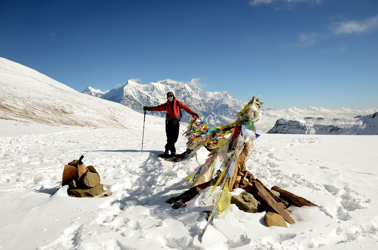 02 Jerome Ryan On Dhampus Pass 5257m With Tilicho Peak, Nilgiri North, Nilgiri Central, Nilgiri South, Annapurna, Annapurna Fang, Annapurna South Behind 